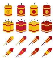 Firecracker in flat style isolated vector