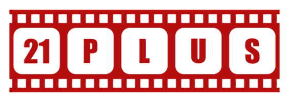 firmar de adulto solamente para Dieciocho más o veinte uno más años en el tira de película años clasificación película icono símbolo para película póster, aplicaciones, sitio web o gráfico diseño elemento. formato png