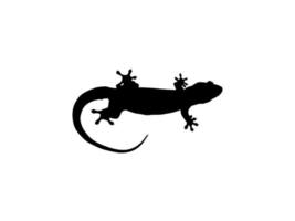 House Lizard also called House Gecko or Gekkonidae Silhouette for Art Illustration, Logo, Pictogram or Graphic Design Element. Vector Illustration