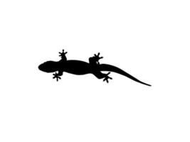 House Lizard also called House Gecko or Gekkonidae Silhouette for Art Illustration, Logo, Pictogram or Graphic Design Element. Vector Illustration