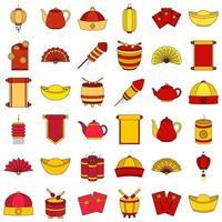 Set of Chinese New Year in flat style vector