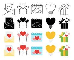 Collection of design elements for Valentine day vector