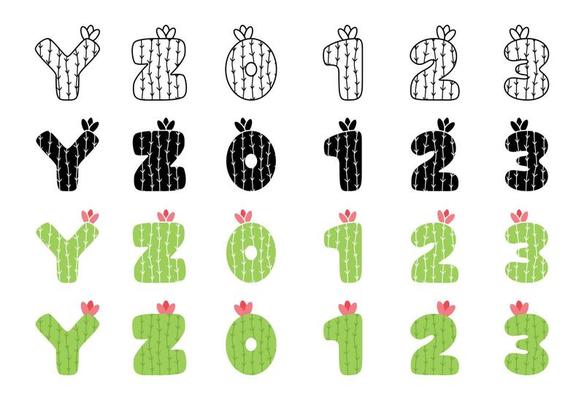Alphabet with number in flat style isolated