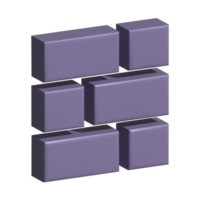 3d icon of brick wall png