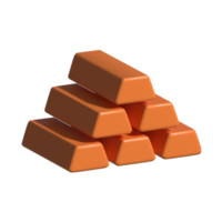 3d icon of gold bar png
