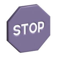 3d icon of stop sign png