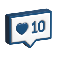 3d icono de amor comentario png