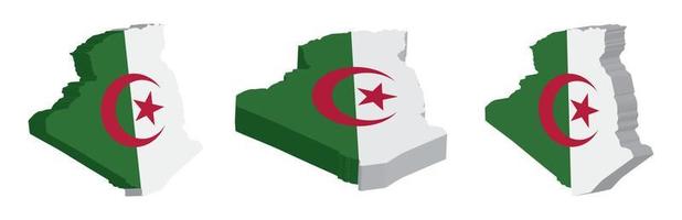 Realistic 3D Map of Algeria Vector Design Template