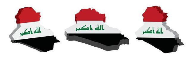 Realistic 3D Map of Iraq Vector Design Template