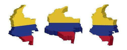 realista 3d mapa de Colombia vector diseño modelo