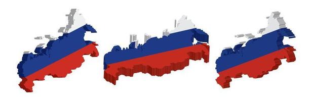 Realistic 3D Map of Russia Vector Design Template