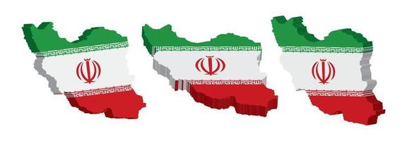 Realistic 3D Map of Iran Vector Design Template