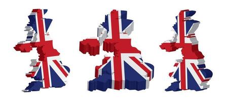 Realistic 3D Map of United Kingdom Vector Design Template