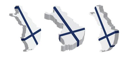 realista 3d mapa de Finlandia vector diseño modelo