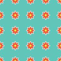 Y2K floral pattern. Funny funky retro flowers background vector