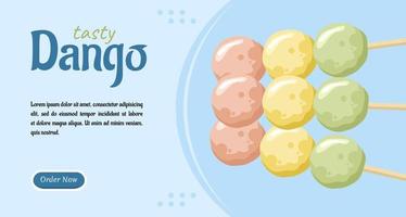 dango japonés tradicional bocadillo vector