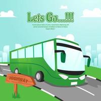 Illustration of bus on the road vector design