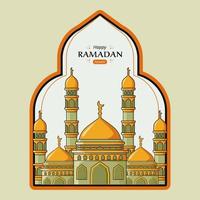 contento Ramadán saludo tarjeta islam vector