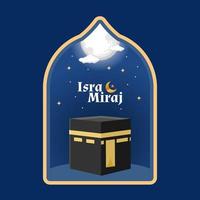 illustration of kaaba isra miraj journey vector design