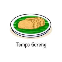 tempe or tempeh fermented soybeans vector cartoon