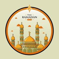 Ramadan kareem mosque islamic clip art greeting illustration design vector