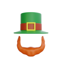 3d tolkning av st patrick dag mask maskot ikon png