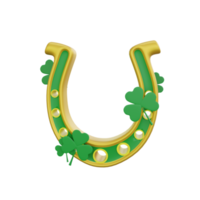 3d rendering of st patrick day horseshoe icon png