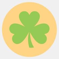 Icon three leaf clover. St. Patrick's Day celebration elements. Icons in color mate style. Good for prints, posters, logo, party decoration, greeting card, etc. vector