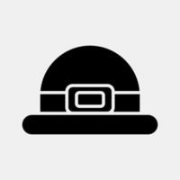 Icon leprechaun hat. St. Patrick's Day celebration elements. Icons in glyph style. Good for prints, posters, logo, party decoration, greeting card, etc. vector