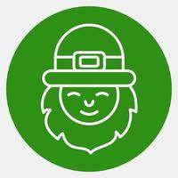 Icon leprechaun. St. Patrick's Day celebration elements. Icons in green style. Good for prints, posters, logo, party decoration, greeting card, etc. vector