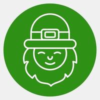 Icon leprechaun. St. Patrick's Day celebration elements. Icons in green style. Good for prints, posters, logo, party decoration, greeting card, etc. vector