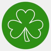 Icon three leaf clover. St. Patrick's Day celebration elements. Icons in green style. Good for prints, posters, logo, party decoration, greeting card, etc. vector