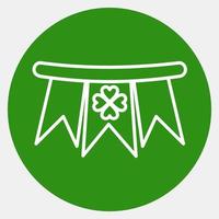 Icon bunting with clover. St. Patrick's Day celebration elements. Icons in green style. Good for prints, posters, logo, party decoration, greeting card, etc. vector
