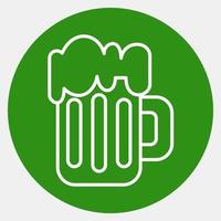 Icon beer. St. Patrick's Day celebration elements. Icons in green style. Good for prints, posters, logo, party decoration, greeting card, etc. vector