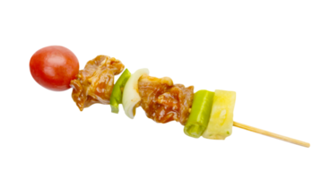 skewer of mixed meat and vegetables isolated png