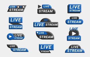 Live Streaming Badge Collection vector