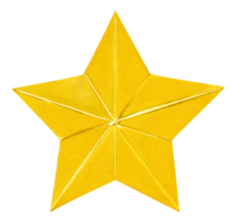 Golden Christmas Star isolated png