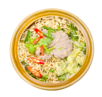 instant noodle in a bowl  isolated