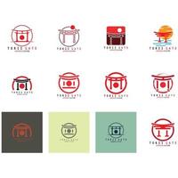 torii gate japanese traditional culture simple logo illustration icon with aesthetic minimalist vector concept