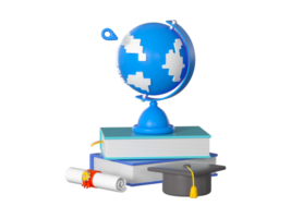 3D rendering education learning cartoon elements png