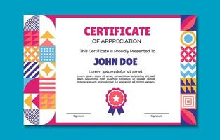 Colorful Flat Modern Certificate Design vector