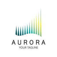 plantilla de vector de ilustración de icono de diseño de logotipo de aurora