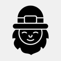 Icon leprechaun. St. Patrick's Day celebration elements. Icons in glyph style. Good for prints, posters, logo, party decoration, greeting card, etc. vector