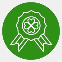 Icon clover badge. St. Patrick's Day celebration elements. Icons in green style. Good for prints, posters, logo, party decoration, greeting card, etc. vector