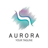 plantilla de vector de ilustración de icono de diseño de logotipo de aurora