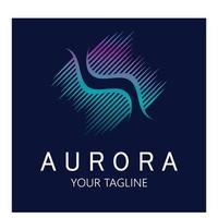 plantilla de vector de ilustración de icono de diseño de logotipo de aurora