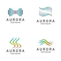 plantilla de vector de ilustración de icono de diseño de logotipo de aurora