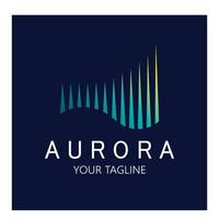 plantilla de vector de ilustración de icono de diseño de logotipo de aurora