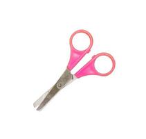 Pink scissors isolated on white background. Clipping path included for easy extraction. photo