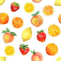 gemengd fruit waterverf schilderij naadloos achtergrond png